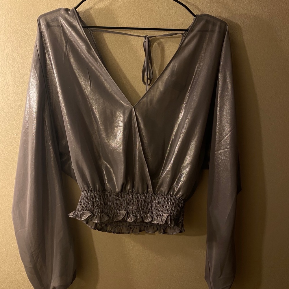 Metallic effect blouse
